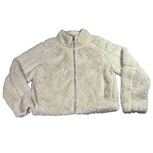 Patagonia Jacket Womens Medium Cream Long Sleeve Body Warmer Full Zip Fleece